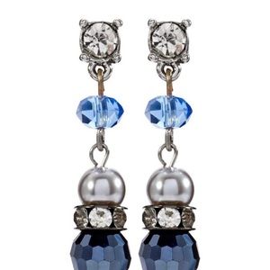 WHBM INDIGO LINEAR DROP EARRINGS